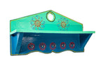 AHOYWOOD Solid Wood Wall Keyhanger with Shelf (Hand Painted) for Home, Office,Kitchen