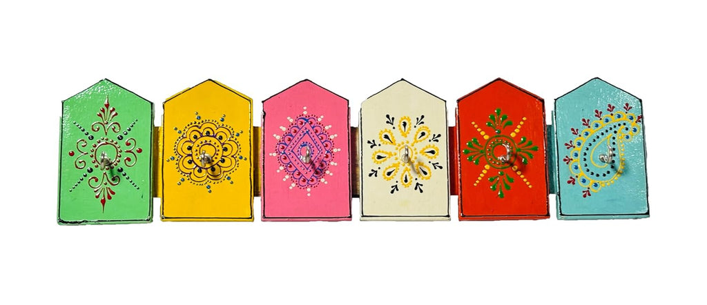 AHOYWOOD Solid Wood (Hand Painted) Wall Keyhanger for Home, Office,Kitchen